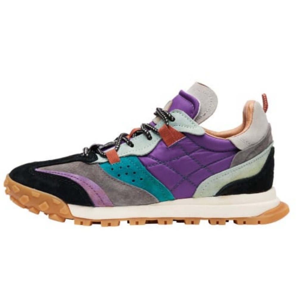 Flower mountain new walnut in multi purple brand new with box size 8.